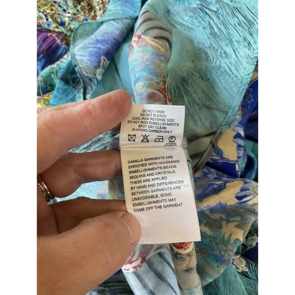 Camilla Silk Embellished Hi-Low Tank Dress – Beautiful-Size XL - Picture 9 of 9